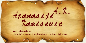 Atanasije Kamišević vizit kartica